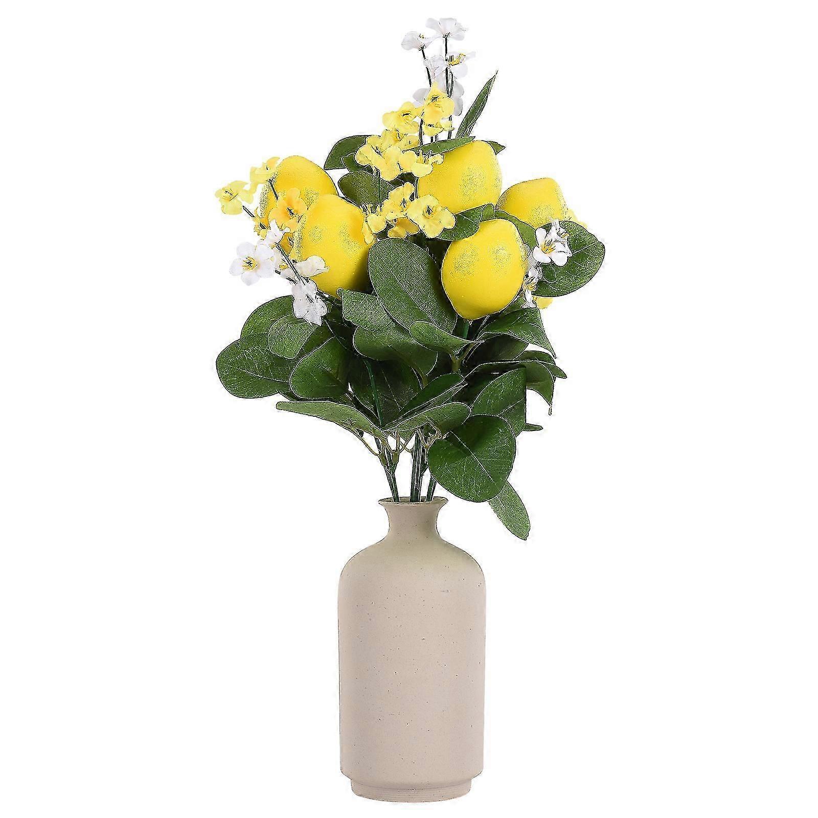 Exquisite Artificial Lemon Branches, Home Decor with Lifelike Lemon Decor, Elegant Table Centerpiece in Farmhouse Style for Year-round Joy