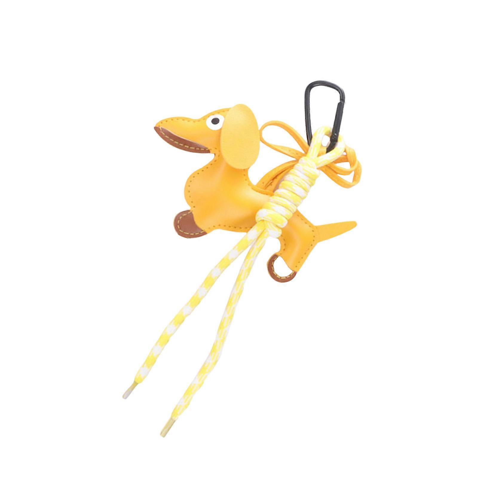 Novelty Dachshund Key Accessory Portable for Unique Styles Enthusiasts and Keyring Collectors Bag Wallet Decoration  Yellow