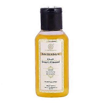 Natuurlijke amandelolie voor haar en lichaam (100 ml), kruidenolie voor haar en lichaam, zoete amandel, Khadi Natural