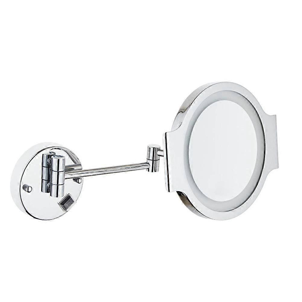Wall Mounted Lighted Makeup Mirror 8' with 3X Magnification, 360° Swivel, Rechargeable or PlugIn for Bathroom Vanity