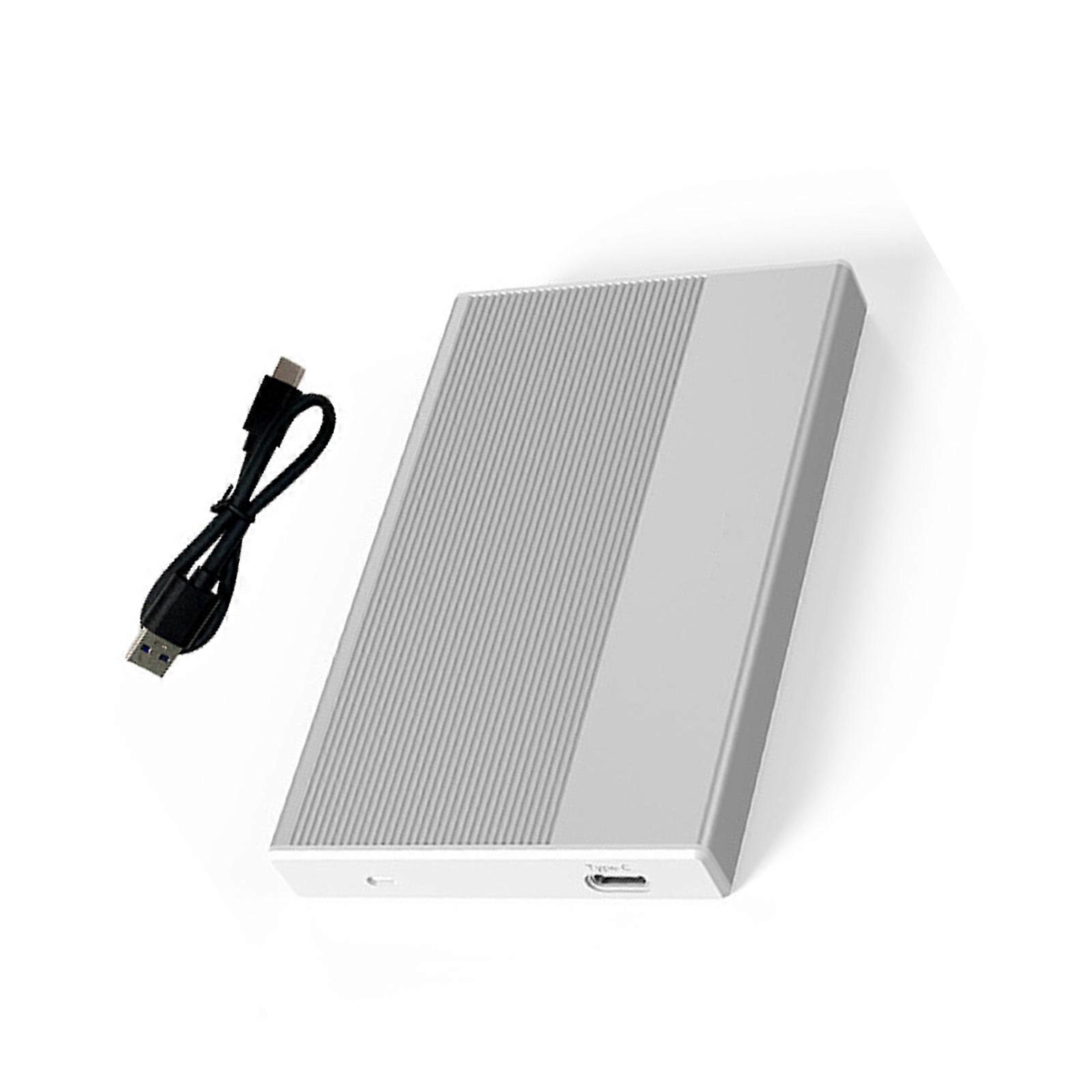 Aluminum Alloy HDD Enclosure Ssds Case USB3.0 To Satas Adapter Supports 6TB Storage For Window Systems USB Cable  Silver
