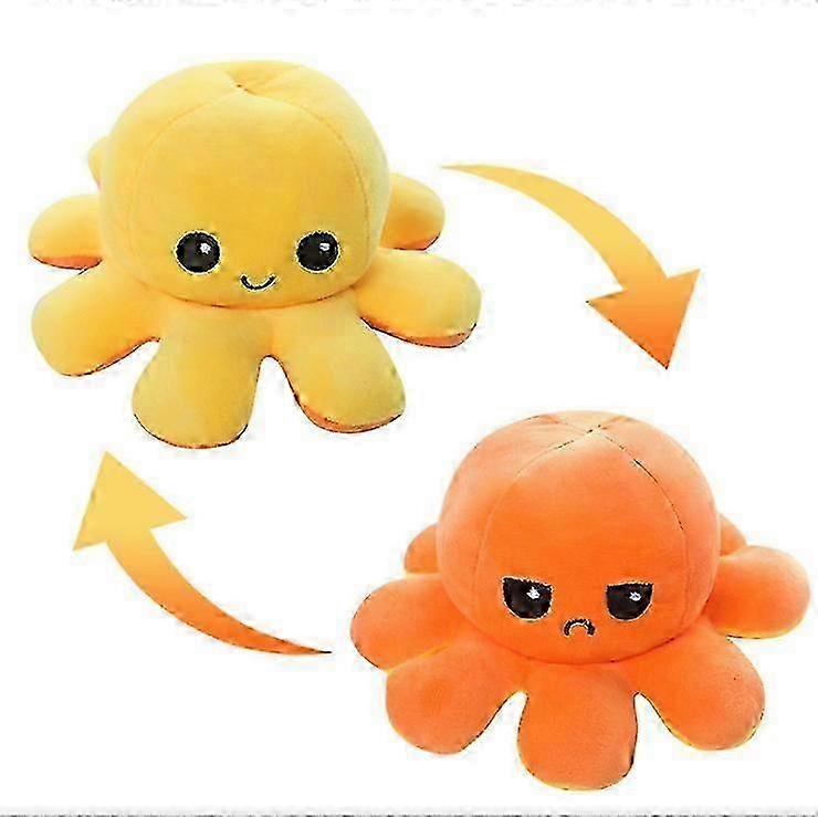 Reversible Plush Toy for Kids - Giant Octopus with Happy Sad Faces in 20cm 30cm 40cm Sizes