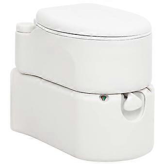 Camping Built-in Toilet White 24+17 L HDPE & Enamel