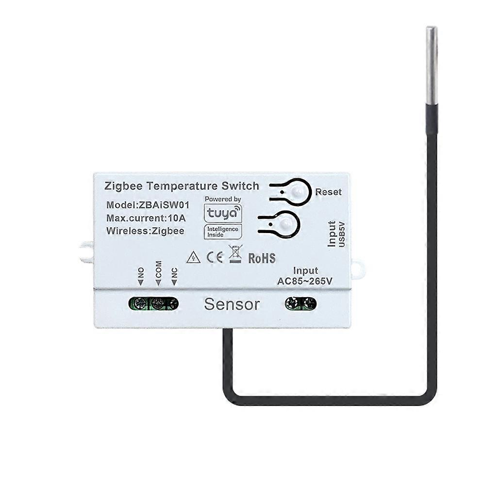 Tuya Zigbee Temperature Switch Sensor AC85-265V/USB5V APP Remote Control Smart Timing Smart Switch 1M