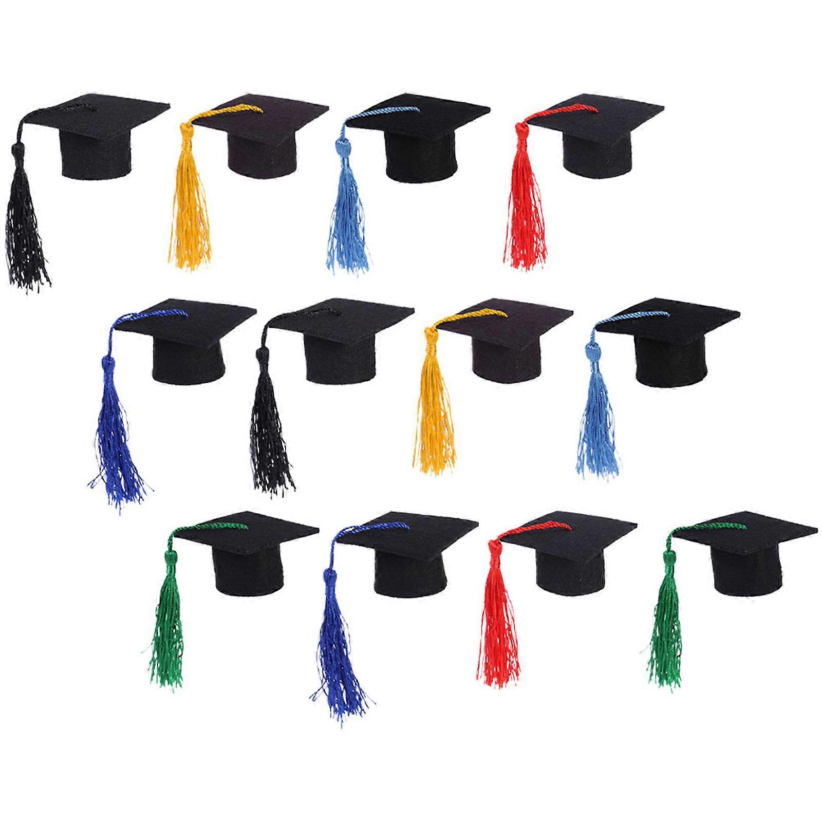 12 db Mini aranyos ballagási sapka Party érettségi kalap borosüveg dekorációhoz