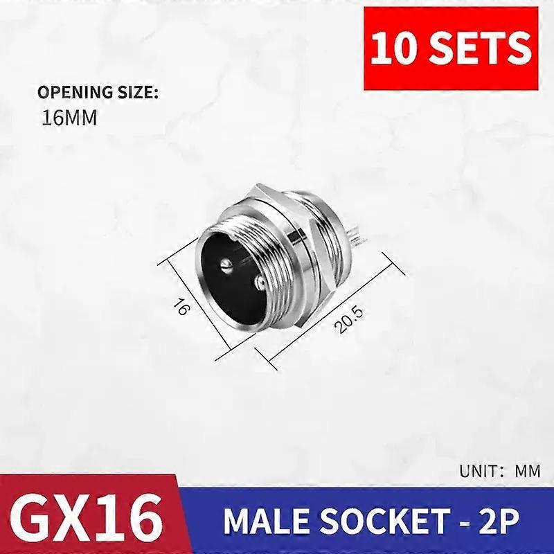 10 sets GX16 Cable Aviation Socket Plug Panel Connector 2/3/4/5/6/7/8/9/10 Pin quickly delivery