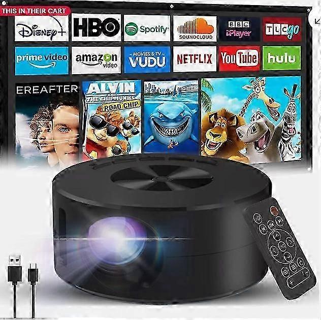 4K 迷你投影仪 8000 流明 LED 1080P WiFi Android/iOS 便携式家庭影院美国