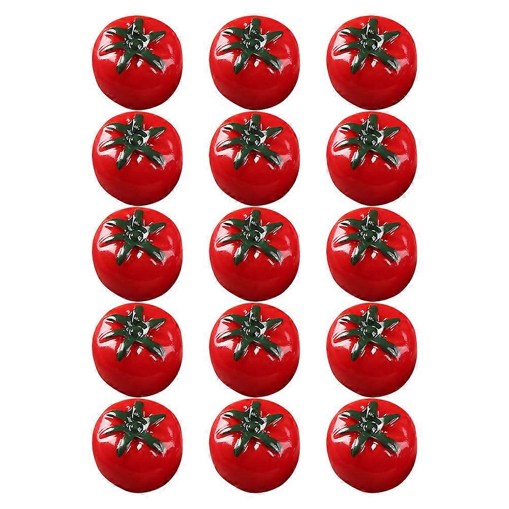 Mini Tomato Resin Tomato Model for Decor 15Pcs Red Artificial Tomatoes