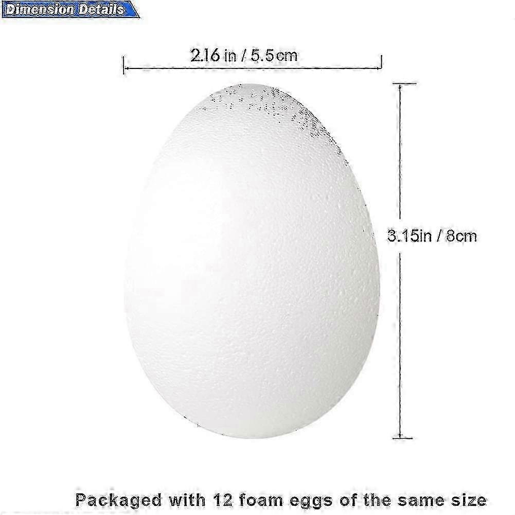 12 Pack 3 Inch Foam Egg Egg Craft Egg Foam Sty Egg Foam Hand