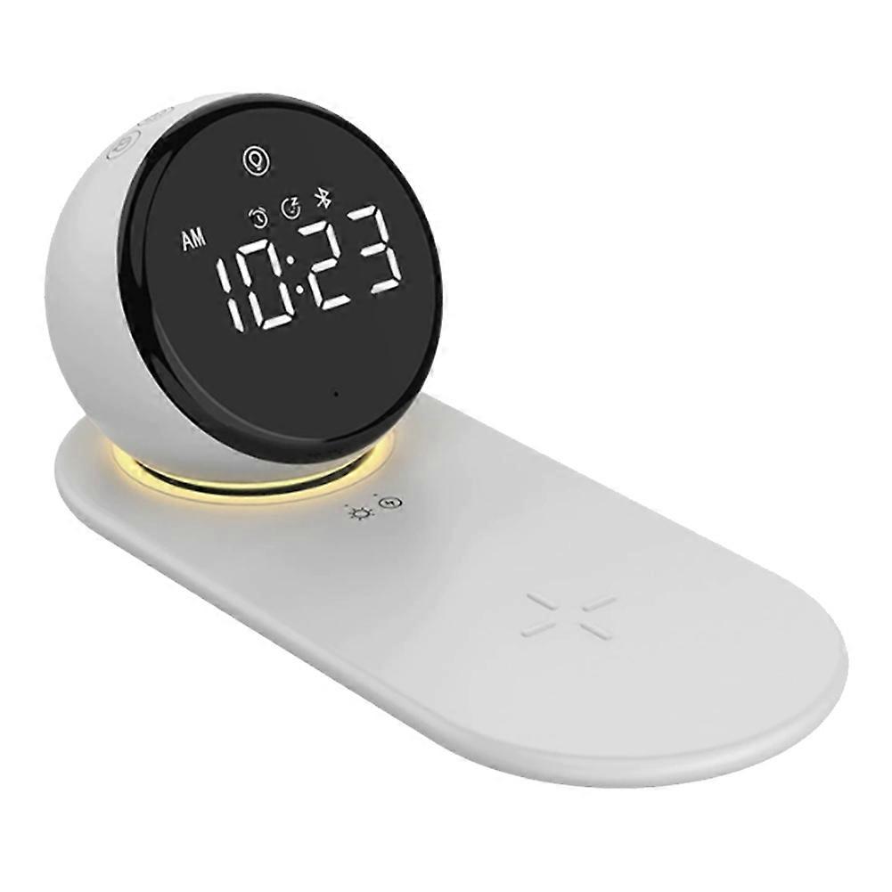 Digital Alarm Clock , Night Lights, 15W Fast Wireless Charger, 3 Level Dimmable Touch Table Lamp with Snooze