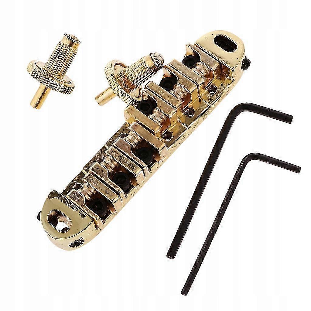 Roller Saddle Bridge With Studs Wrench For Lp Guitar Parts Golden