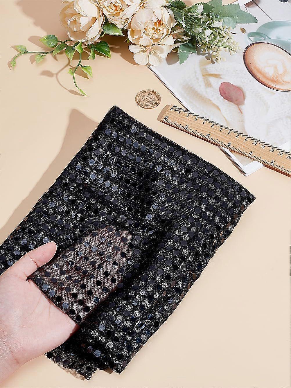 1 Yard Sequins On Metallic Mesh Fabric Sparkly Glitter Fabric Little Fabric for DIY Sewing Wedding Backdrop Curtain Tablecloth Sequin Backdrop Decorat