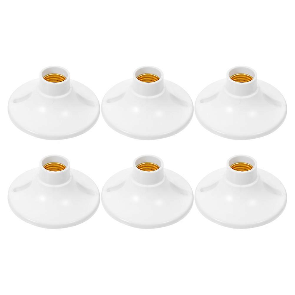 E27 Bakelite Lamp Socket for Safe Use 6Pcs White Flat Screw Base