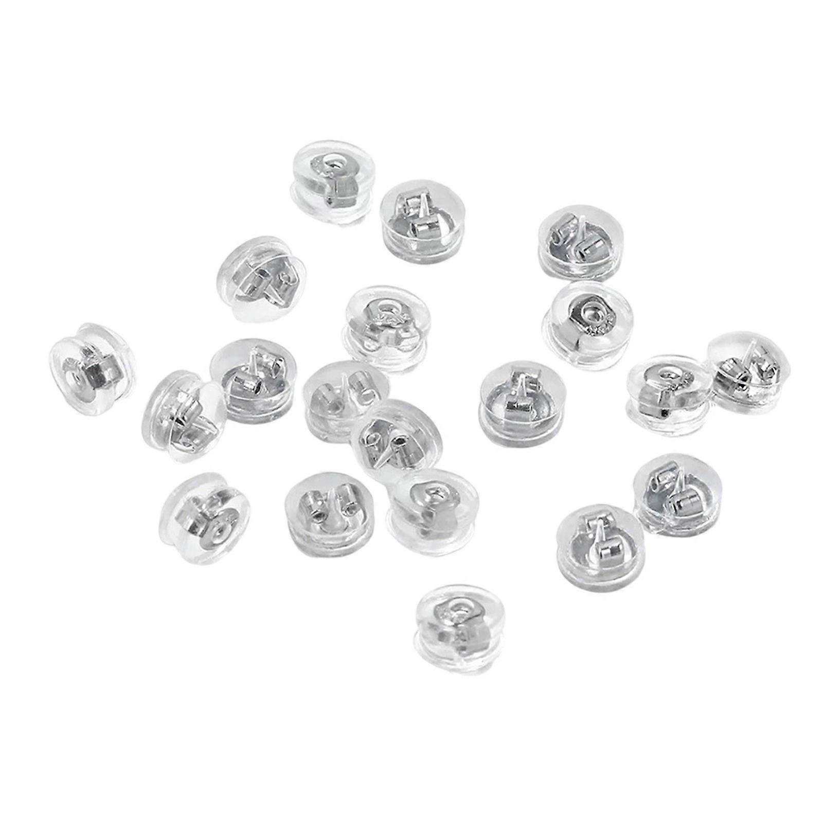 10 Pairs Practical Drop Proof Earring Backs Studs Retainers 2 Color Earring Securers Silver Texture Suitable for Earrings Multicolor