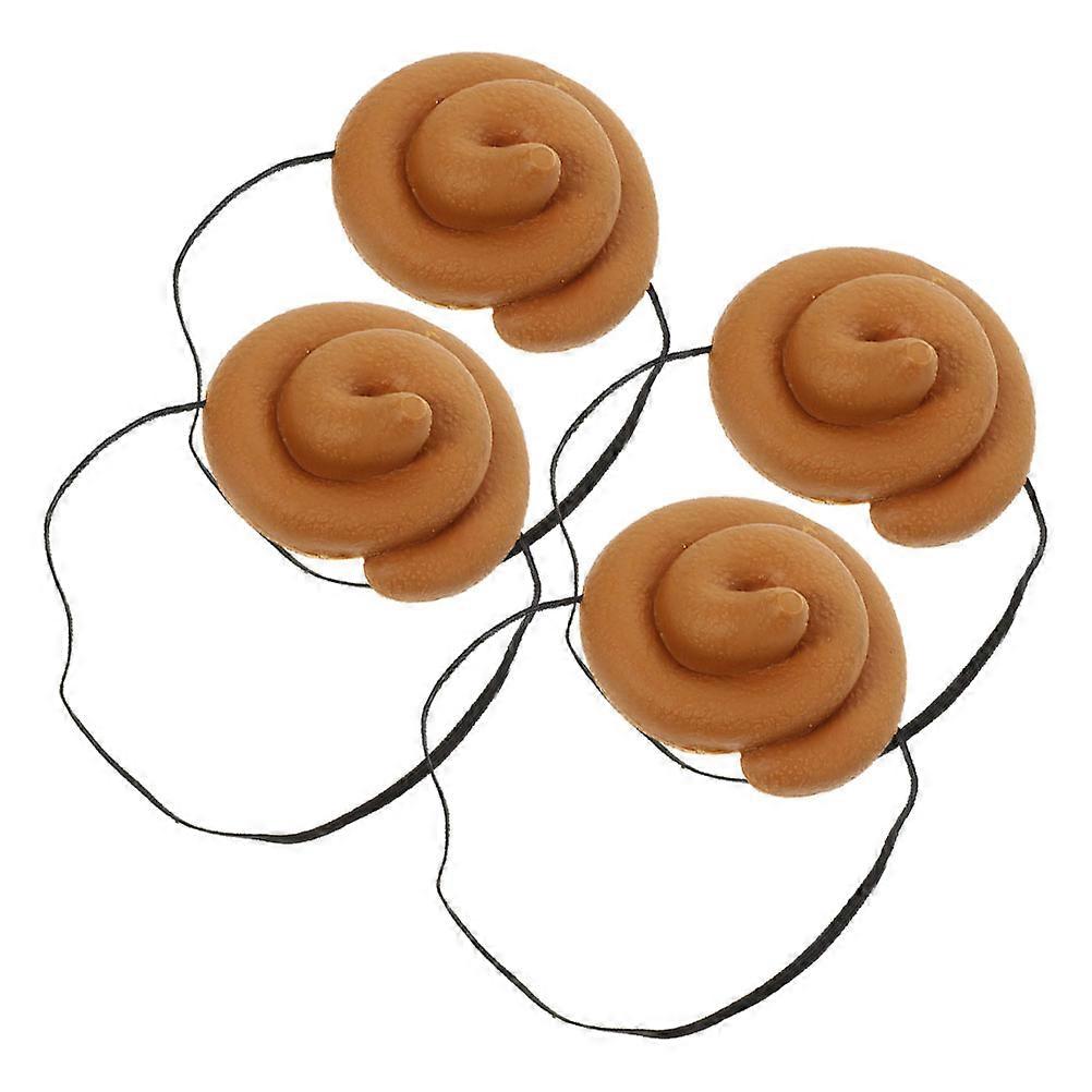 Unique Simulation Poop Hat for Decor 4Pcs Funny Novelty Headgear