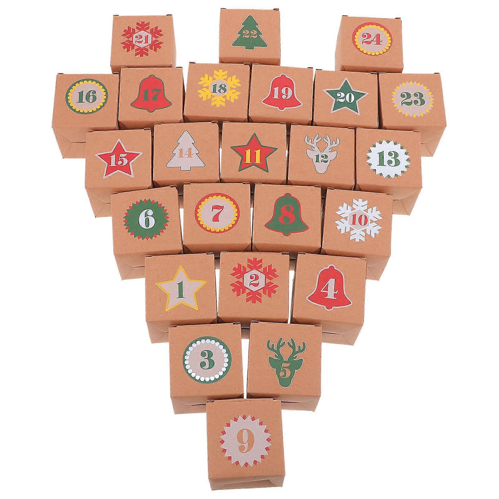 Advent Calendar Candy Box Christmas Countdown Drawers for Kids 1Set