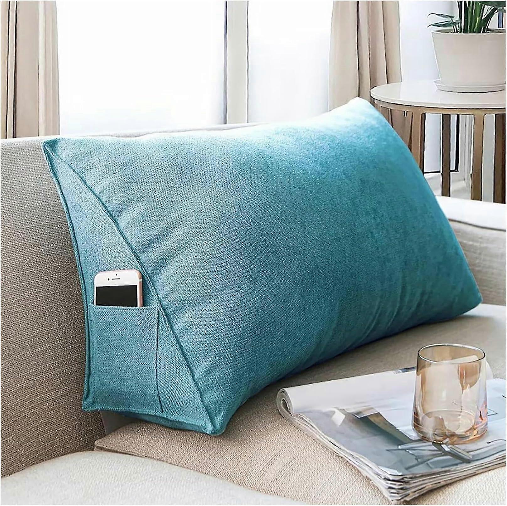 Headboard Pillow Wedge Reading Pillow Solid Color For Bed Triangle Back Cushion Soft Support