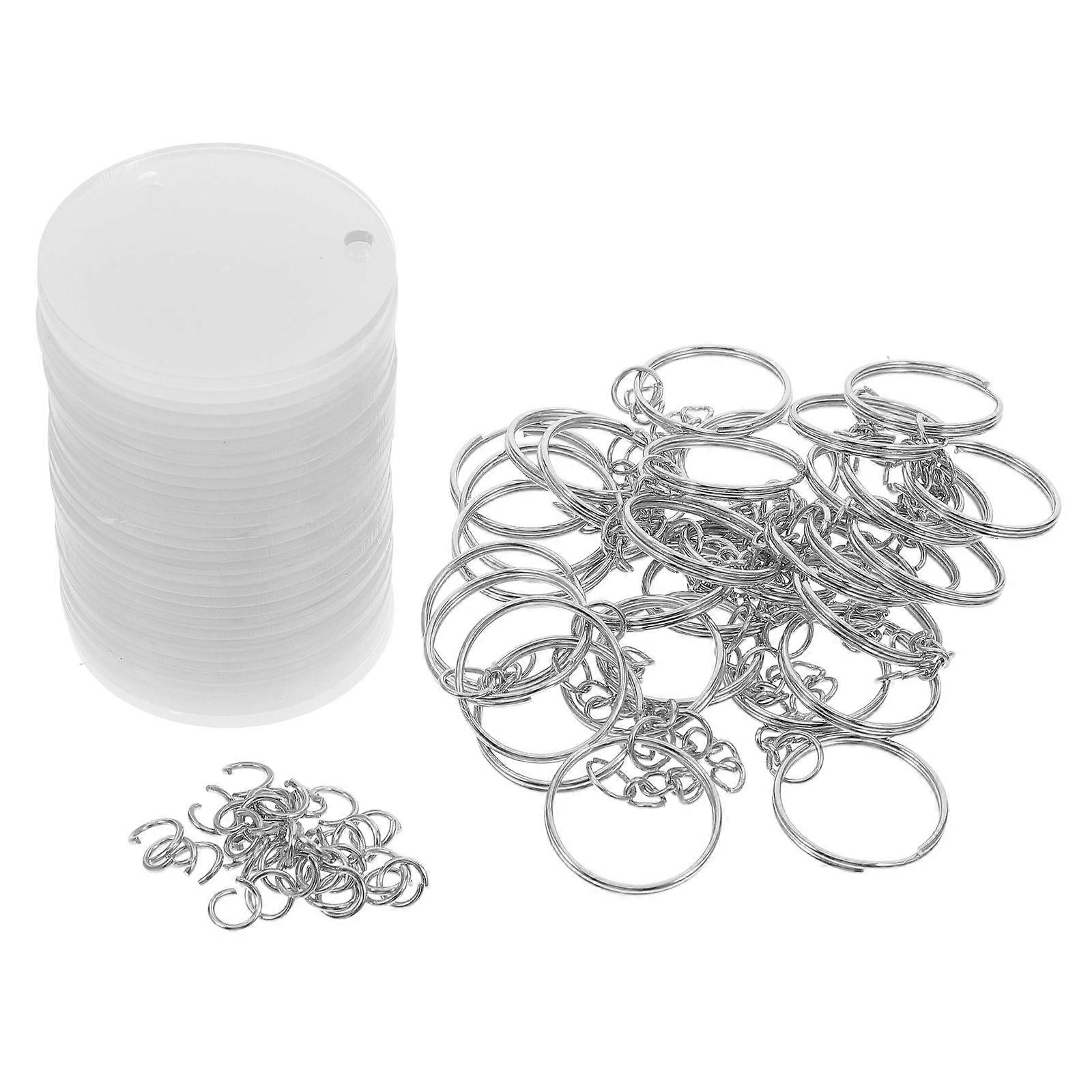 Transparent Acrylic Keychain Blanks DIY Keychain Kit for Crafting 30Sets