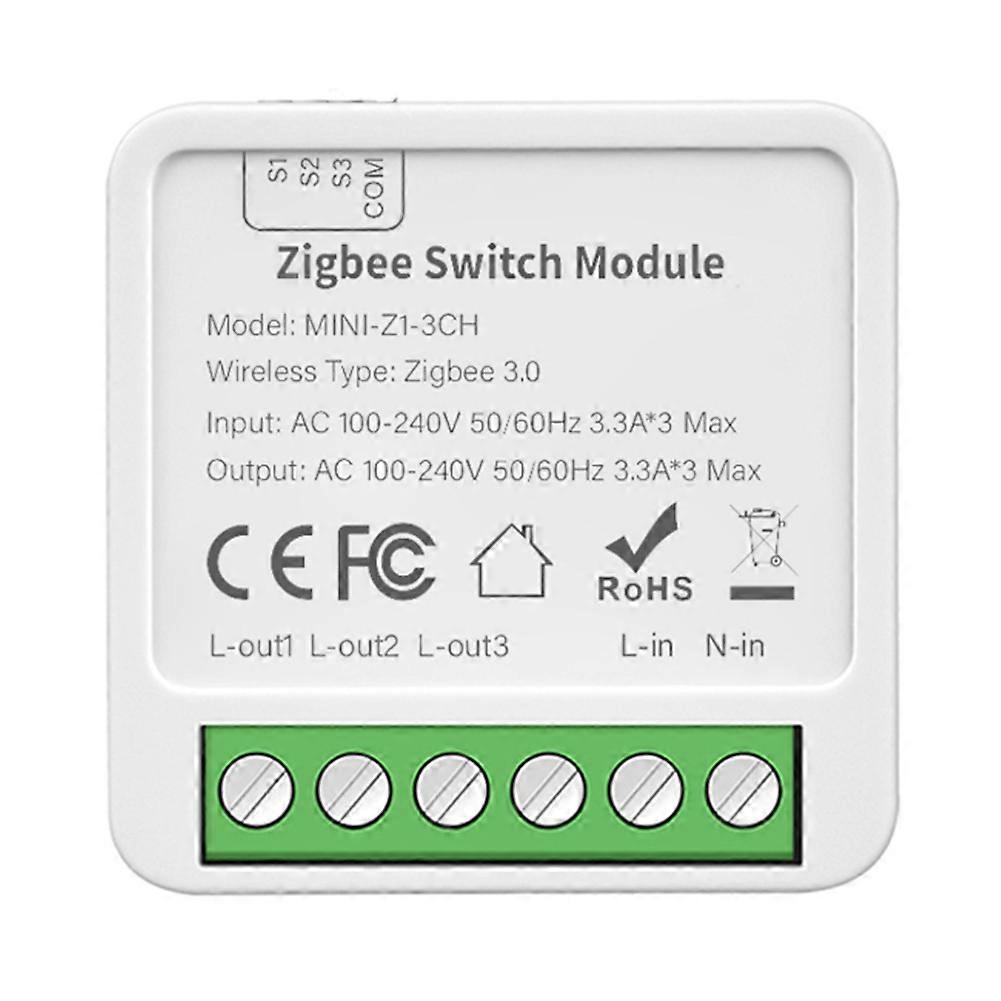 Tuya Zigbee 3 CH DIY Smart Switch 3-Way Control Light Relay Smart Life Wireless Remote Control Zigbee Switch Module