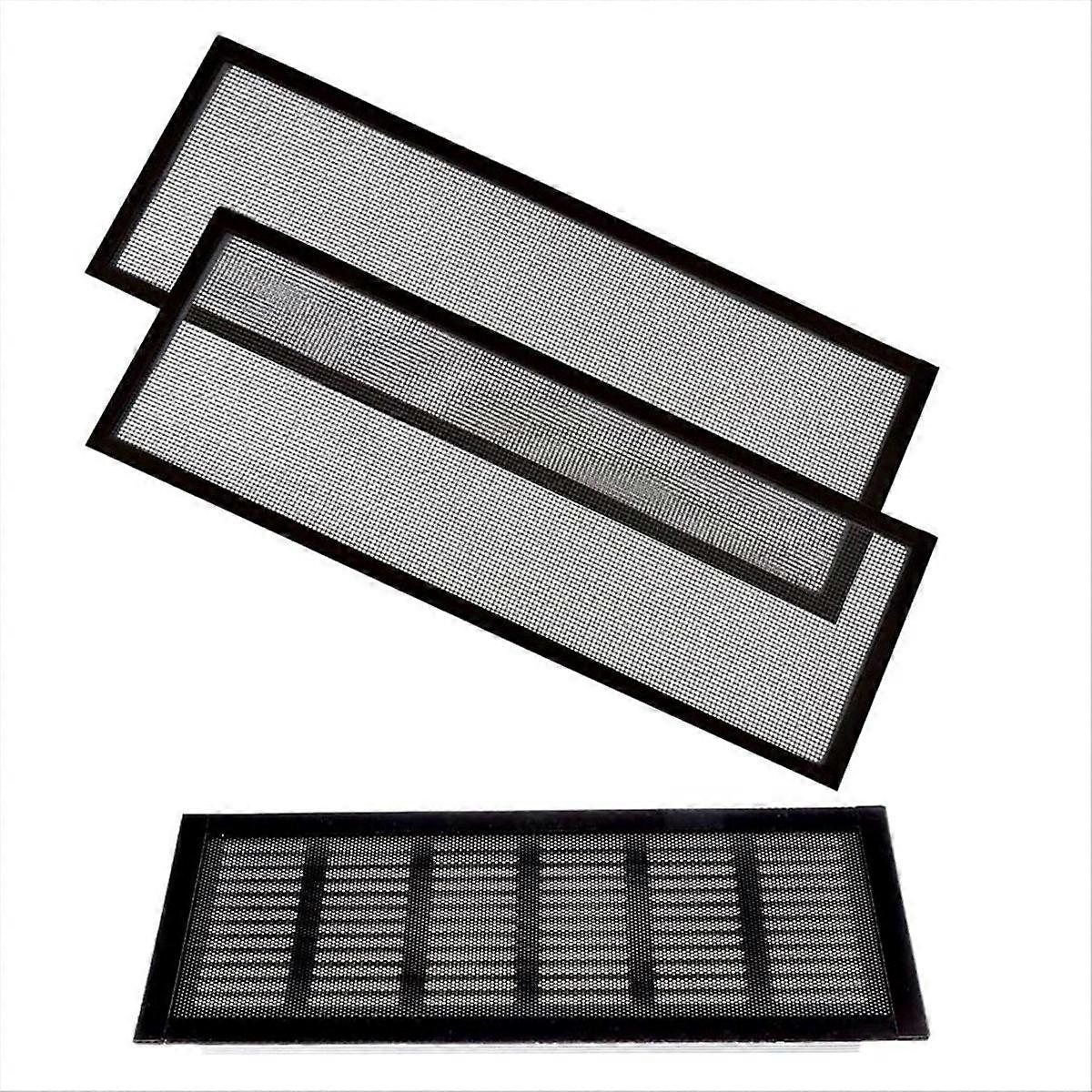 2-Pack 4x10 Black Floor Register Trap/Vent Mesh-Air Vent Screen Cover