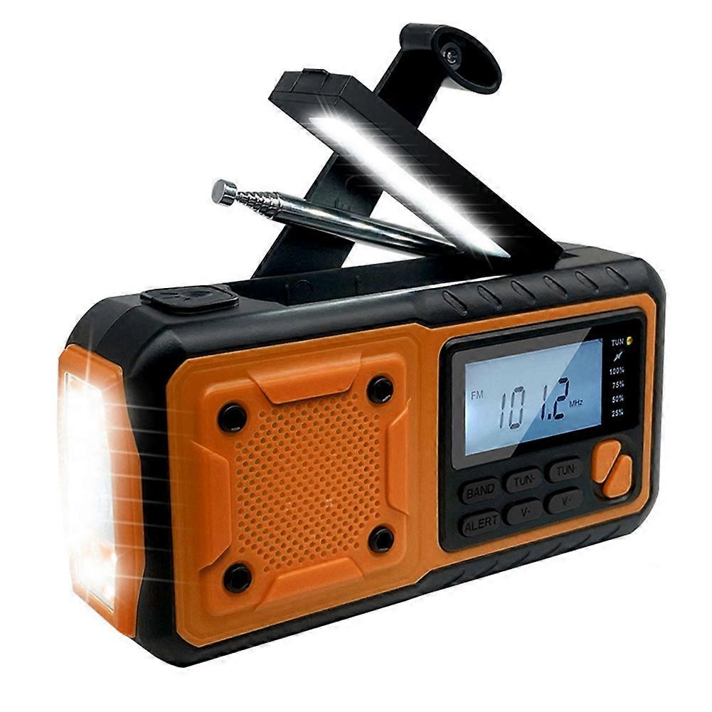 4000mAh Solar Power Emergency Radio Hand Crank Charging AM/FM SW Multi BAND Radio LED Reading Flashlight EU Version