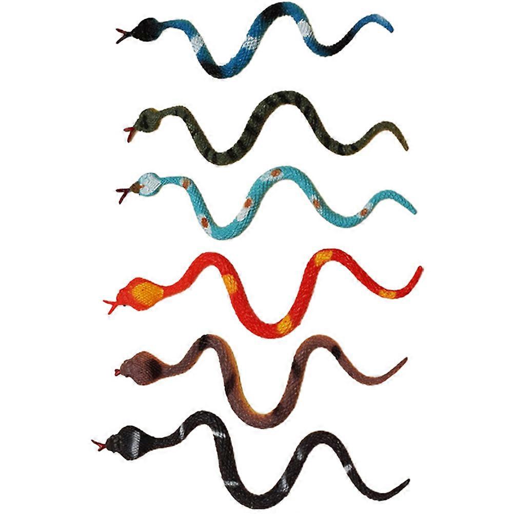 6Pcs Fake Snake Model Realistic Simulation Snakes Figures Plastic Snakes Simulation Snake (Random Style)
