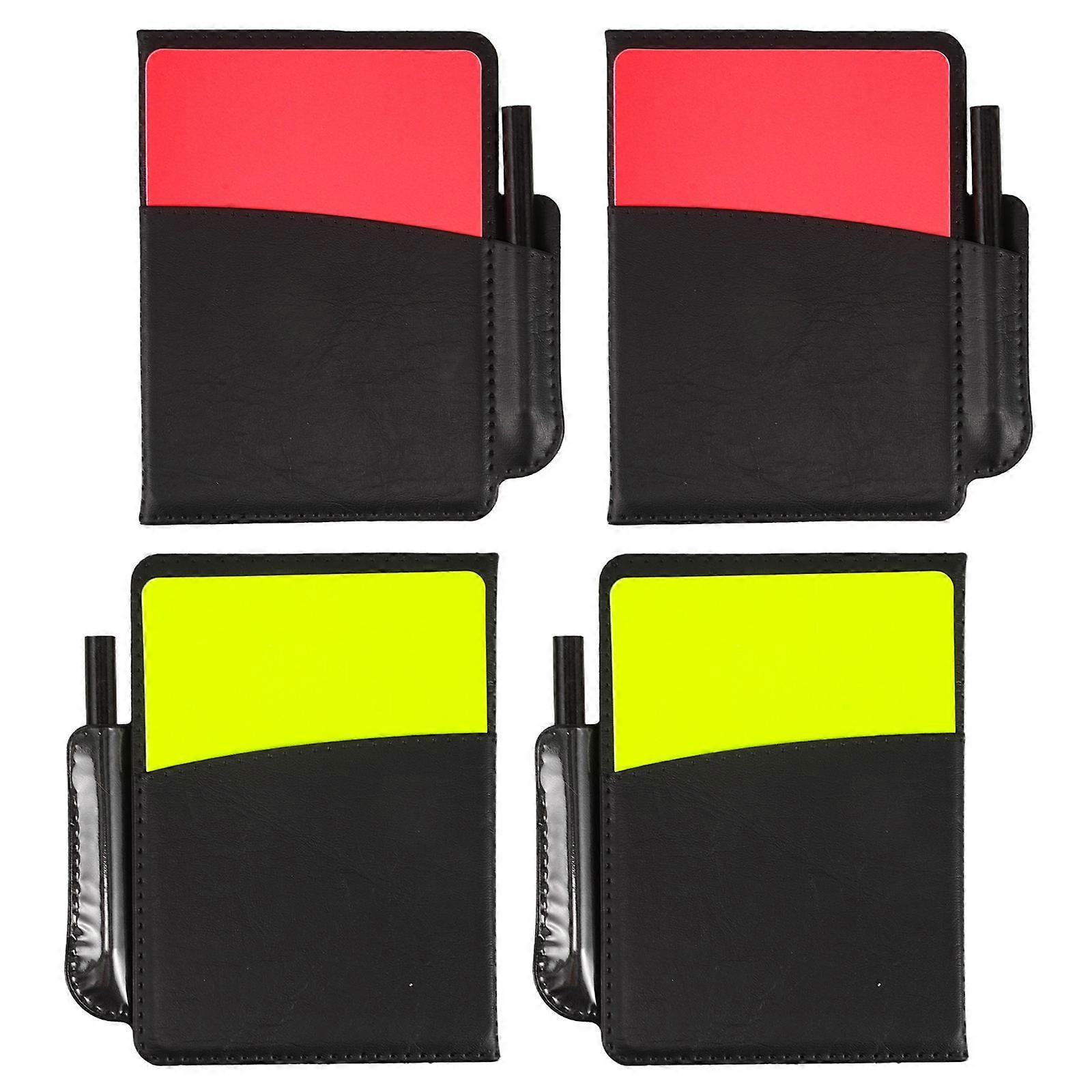 Soccer Referee Cards Red and Yellow Warning Card Set for Training 4Sets