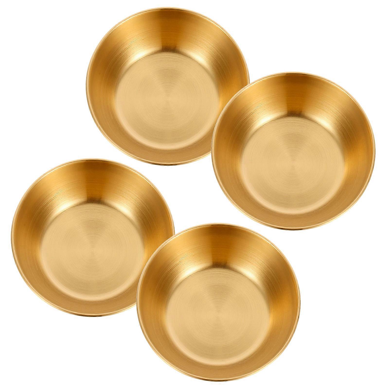 Sauce Dishes Golden Appetizer Serving Tray for Kitchen Use 12Pcs