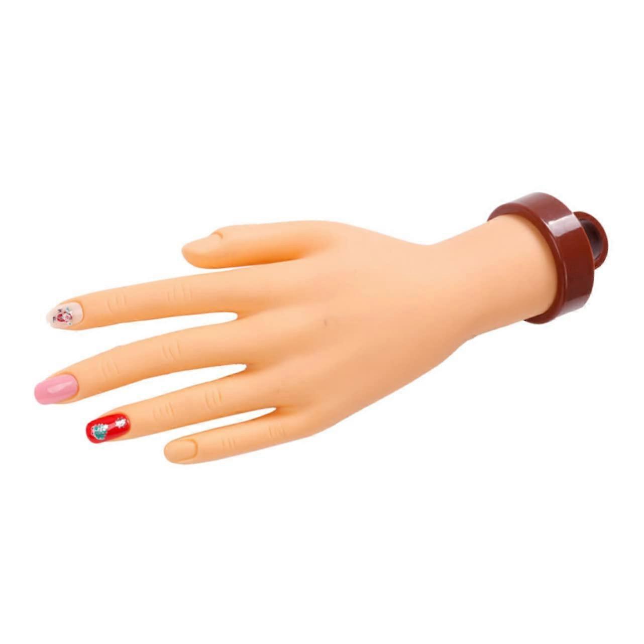 Reusable Nail Practice Hand with Flexible Fake Nail Tips for Manicure Training
