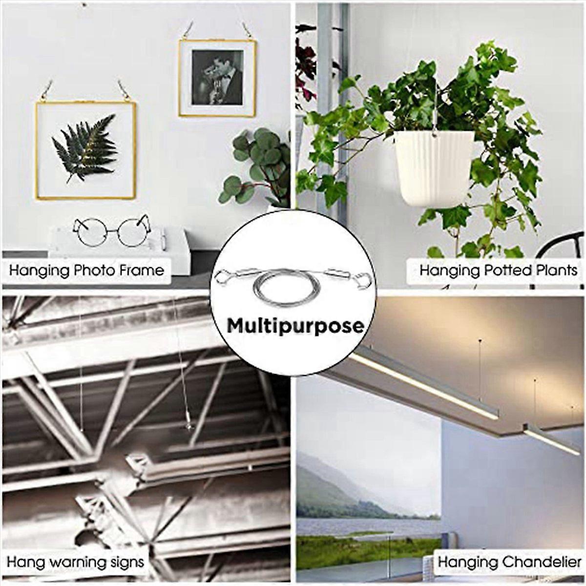 2PCS Adjustable Picture Hanging Wire Kit,1MX1.5Mm Cables Hanging Rope