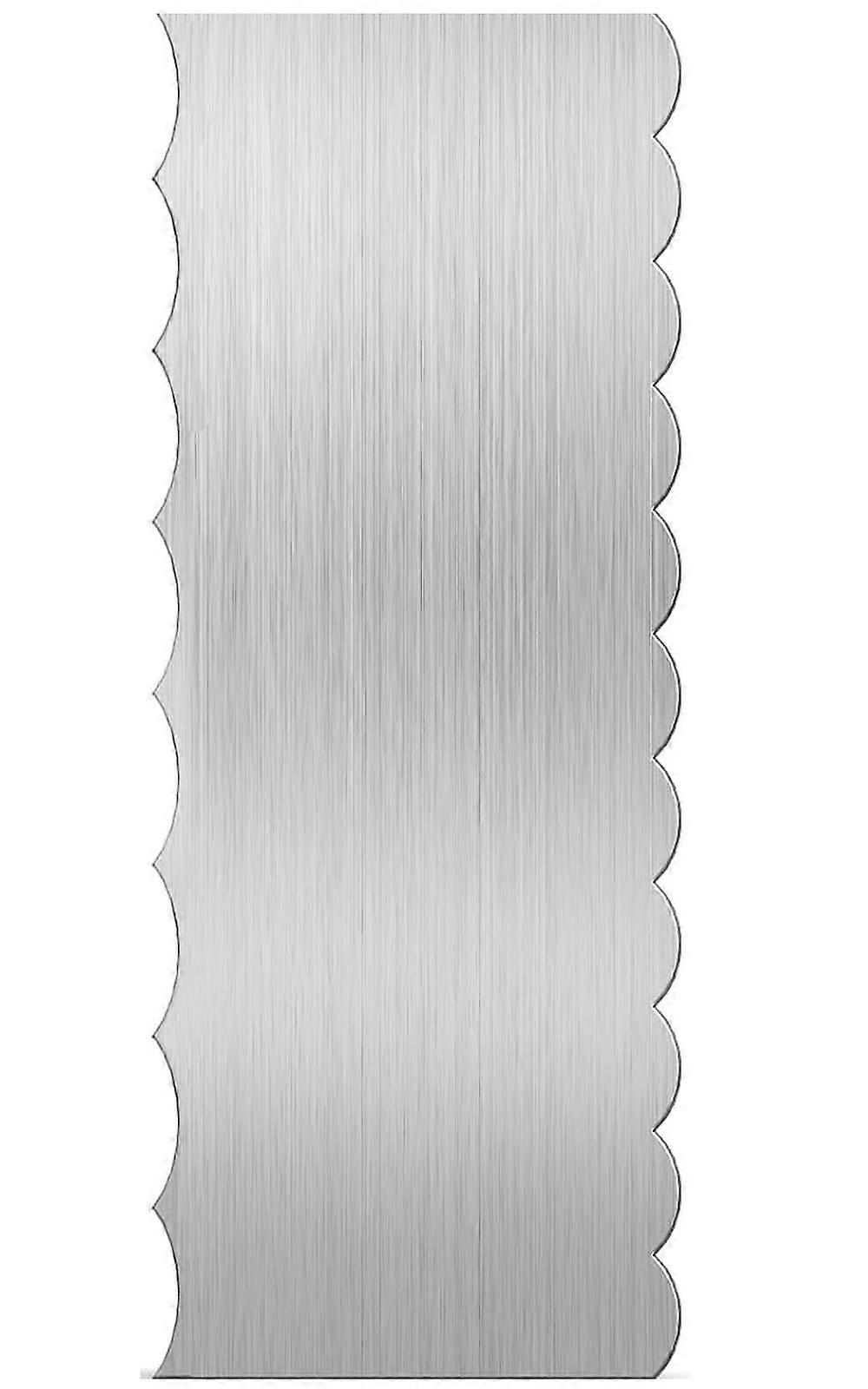 Stainless Steel Cake Scraper with Dual Texture Large DoubleSided Decorating Comb for Buttercream