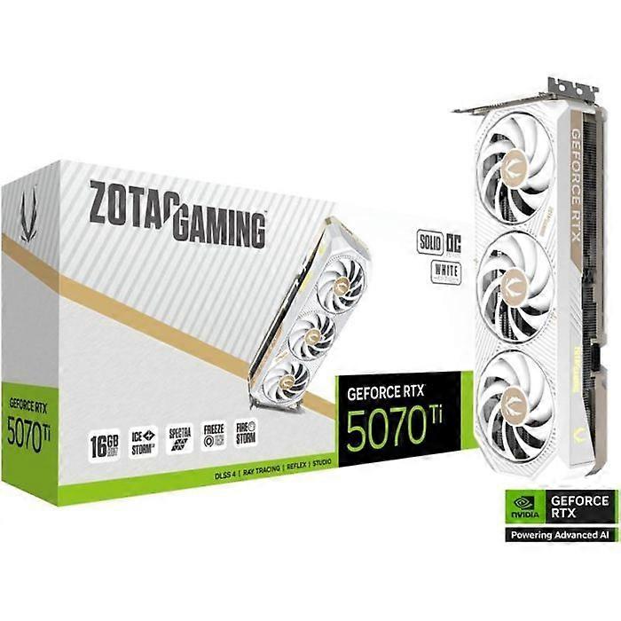 ZOTAC - Carte graphique gaming - GeForce RTX 5070 Ti - Solid Core OC Blanche - 16 Go