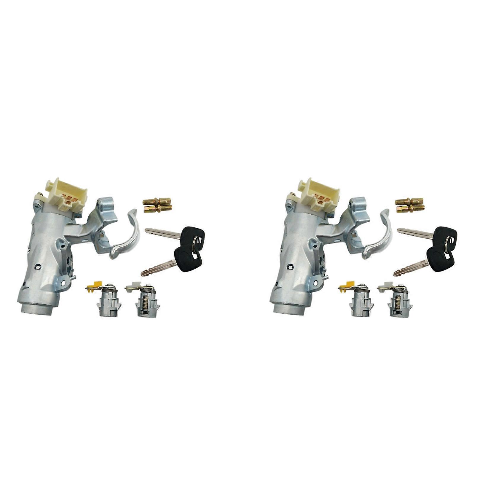 2X Ignition Lock Core Ignition Switch Steering Barrel Lock + Door Lock with 4 Keys Set for Toyota Hilux 1997-2005