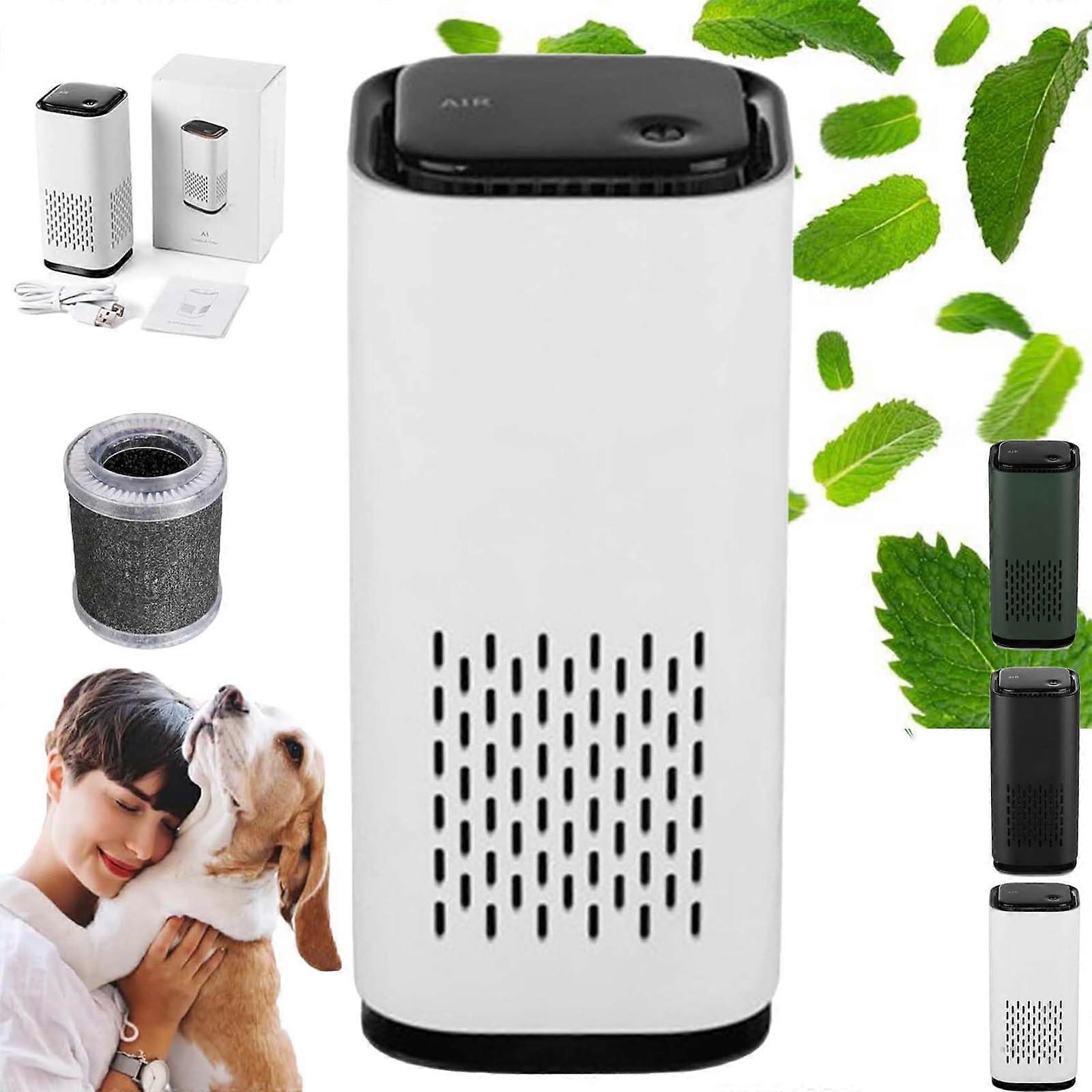 Pet Air Purifier with HEPA 3in1 Filter, Quiet 360° Intake for Pet Hair, Dander and Odor Removal