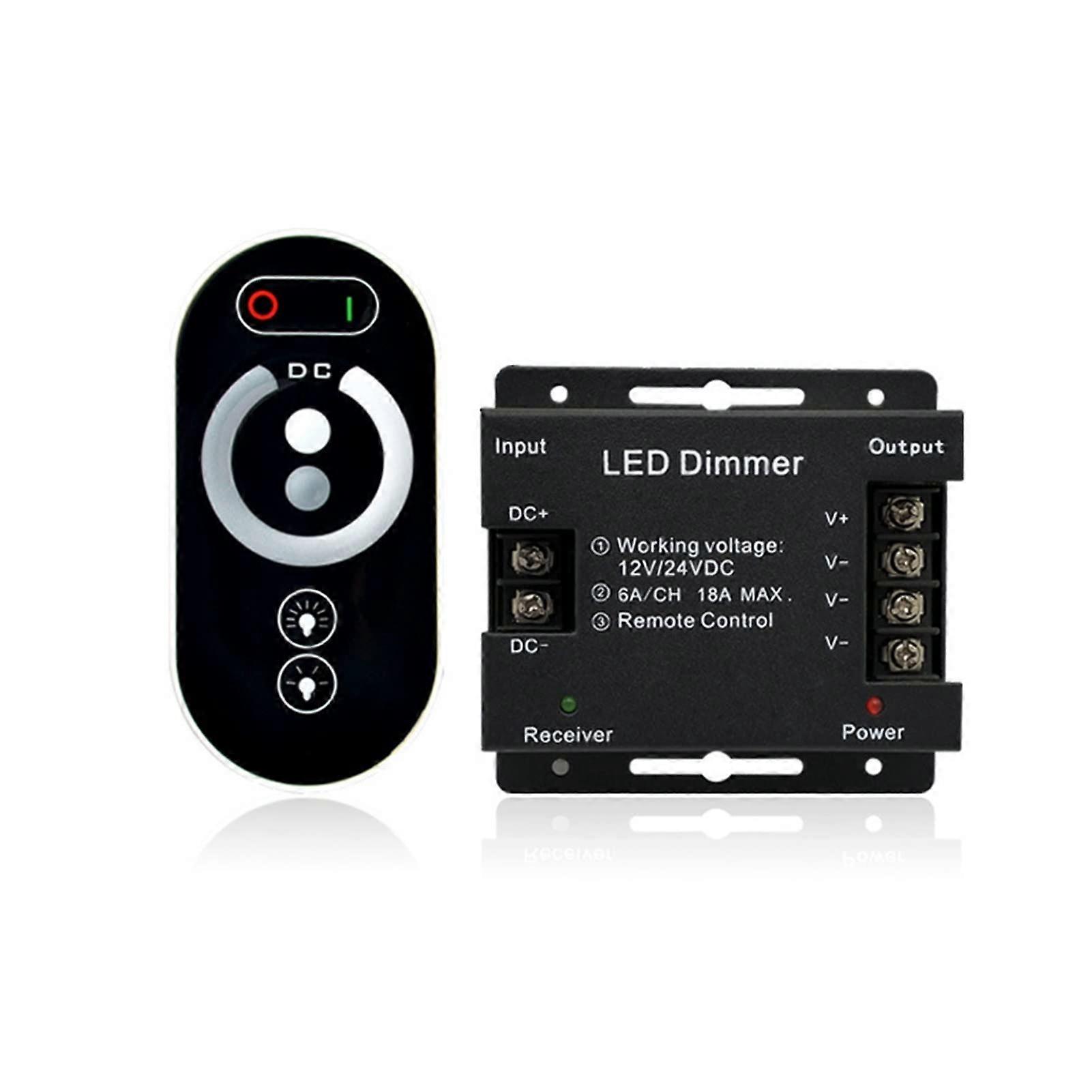 Single Color RF LED Controller 6A Per Channel 3Channel FullTouch Remote For LED Strip Lights DC 1224V