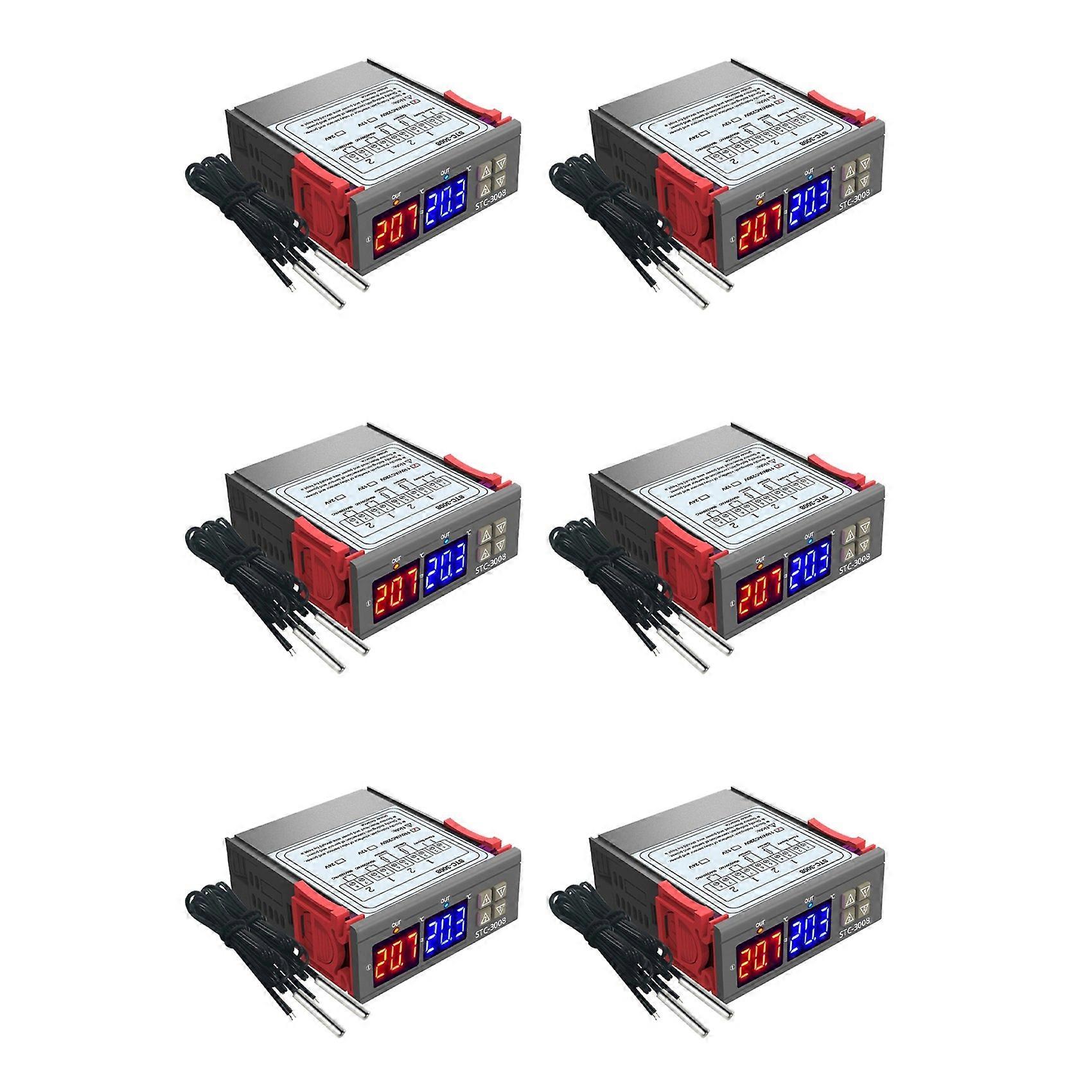 6X Digital Thermostat Temperature Controller STC-3008 Thermometer Sensor Hygrometer AC110-220V