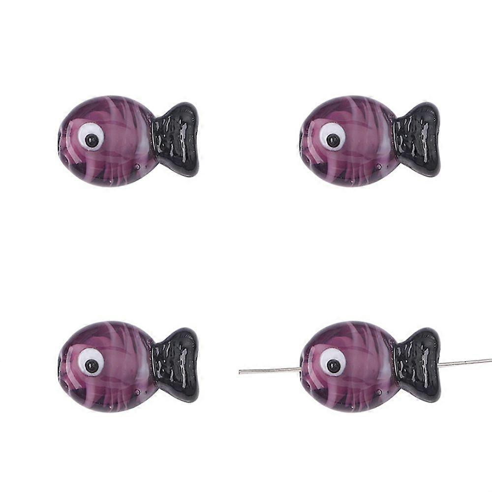 Handmade Lampwork Beads Fish with Pattern Old Rose 20x12mm Hole: 2mm 1pc/bag