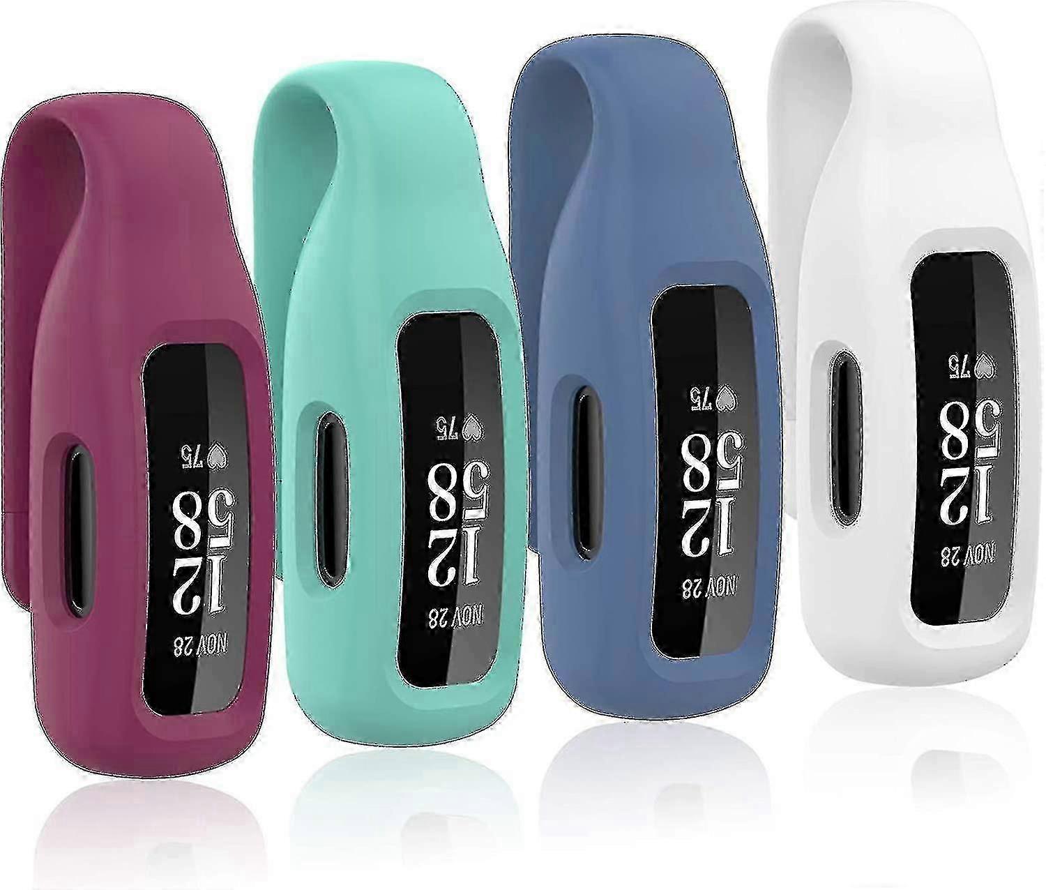 4-pack Clip Case Compatible With Fitbit Inspire 2, Soft Silicone Clip Clasp Accessory Replacement For Fitbit Inspire 2