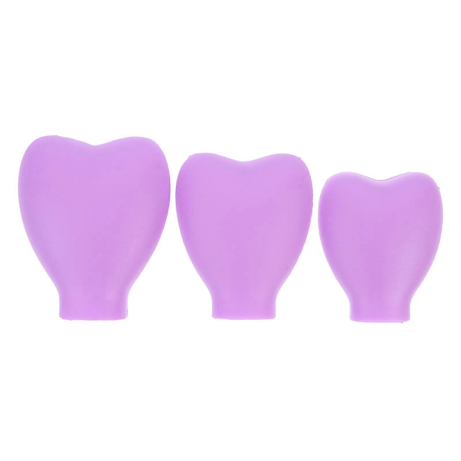 Makeup Brush Protector Silicone Covers for Brush 3Pcs Violet Reusable