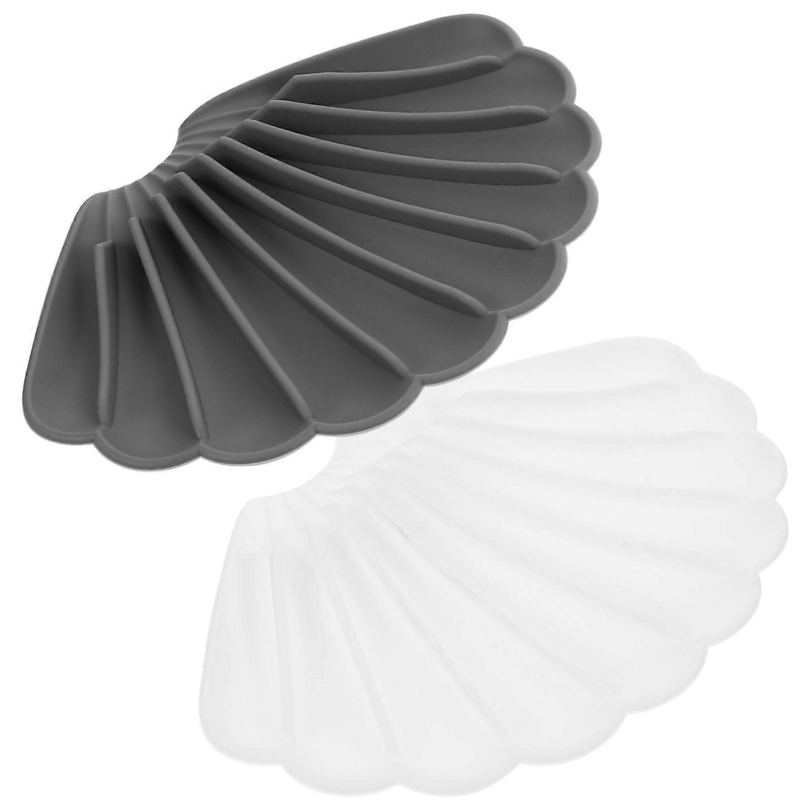 Bathroom Soap Dish with Silicone Material for Storage 2Pcs Holder