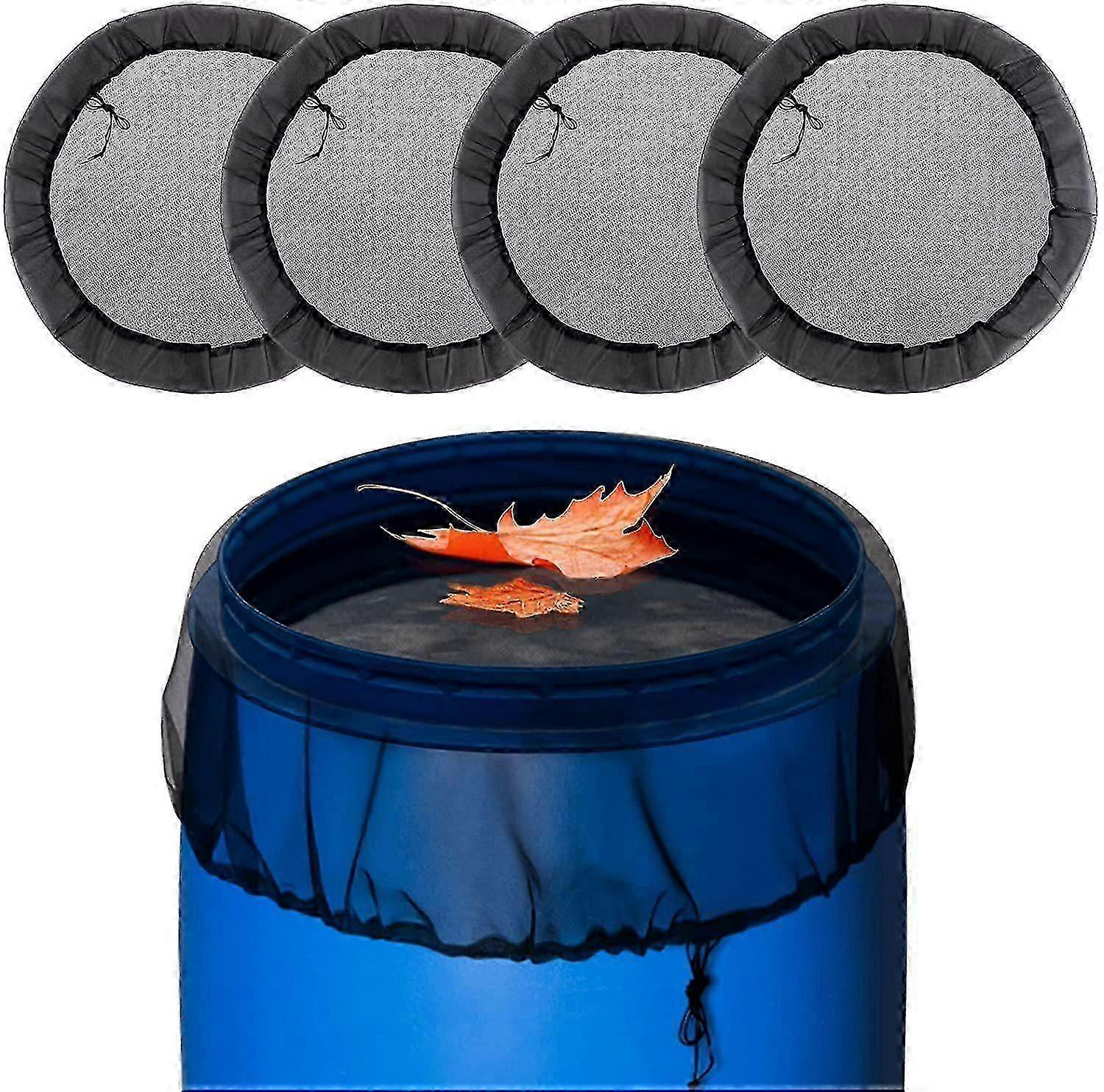4 Pcs Mesh Cover For Rain Barrels With Drawstring SHZnv 26s