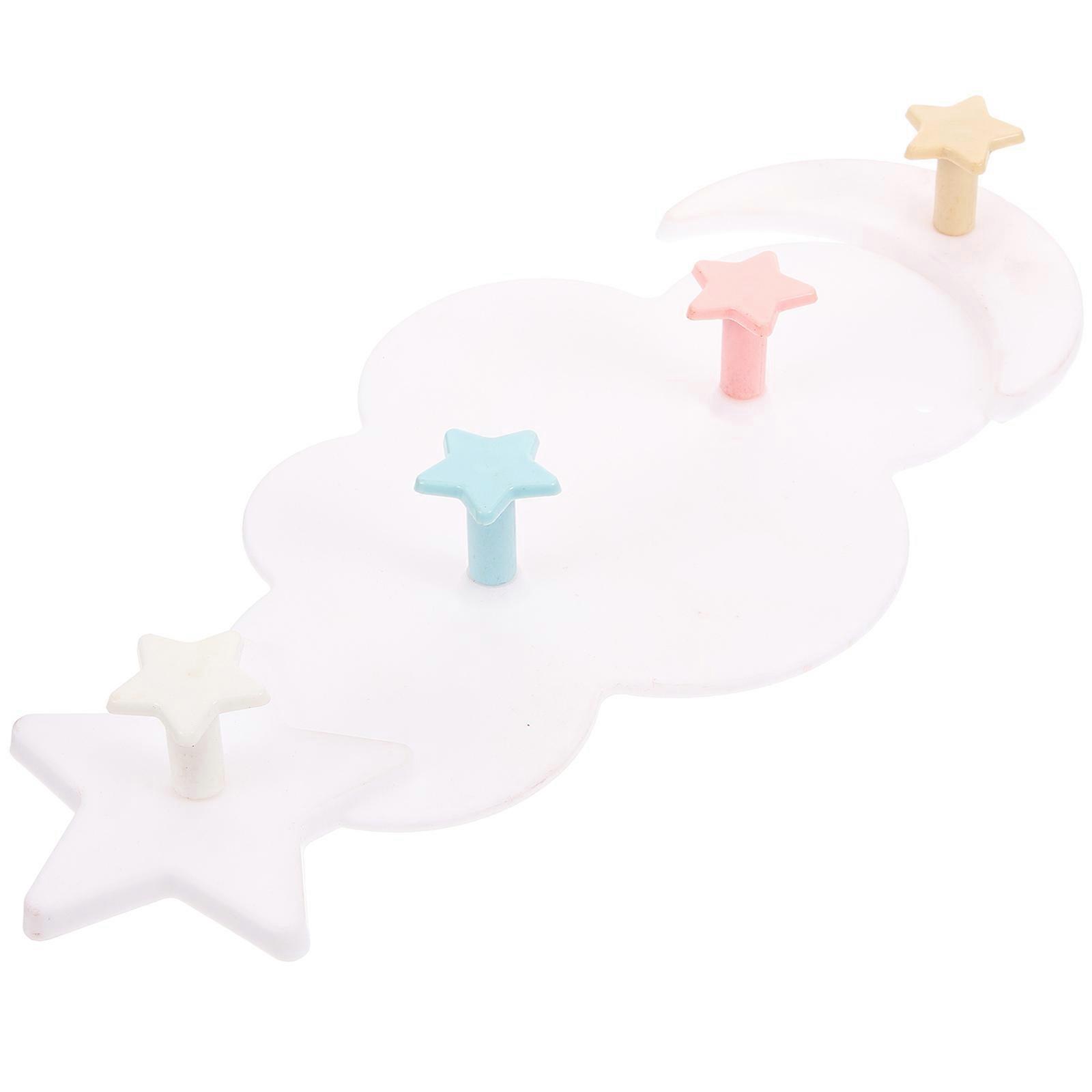 Wooden Coats Hangers Cloud Shape for Wall Mount Use 2Pcs