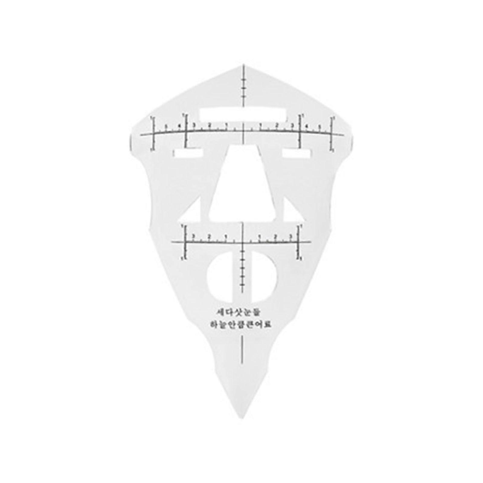 Eyebrow Ruler Microblading Measuring Tool for Precise Brow Alignment and Shaping, White 10x8x2cm
