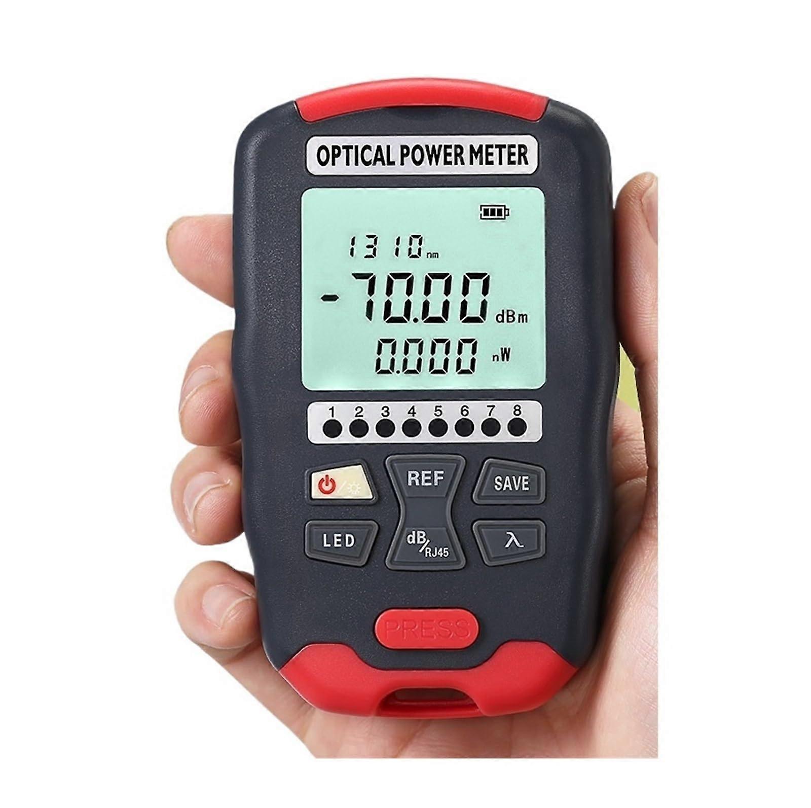 Fiber Optic Power Meter Handheld  Precision SC/FC/ST 70+10dBm for Fiber Cable Testing