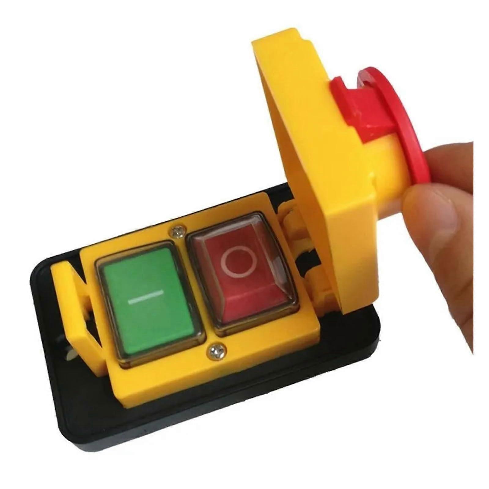 IP55 AC400V 10A Waterproof Push Button Switch, 7 Pin Solenoid Industrial On Off Machine Start Switch