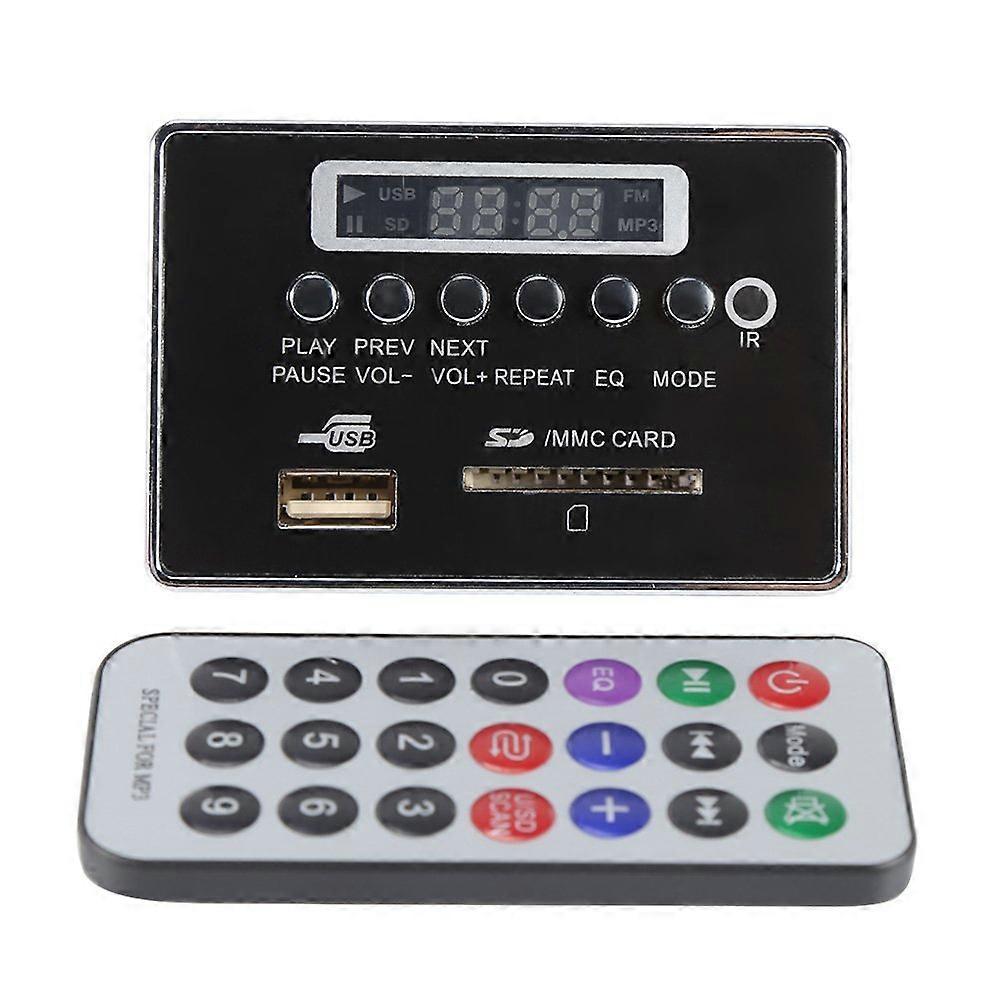 12V Bluetooth MP3 Decoder Board with FM Radio, USB SD TF Input, Lossless Audio Playback Black Edition