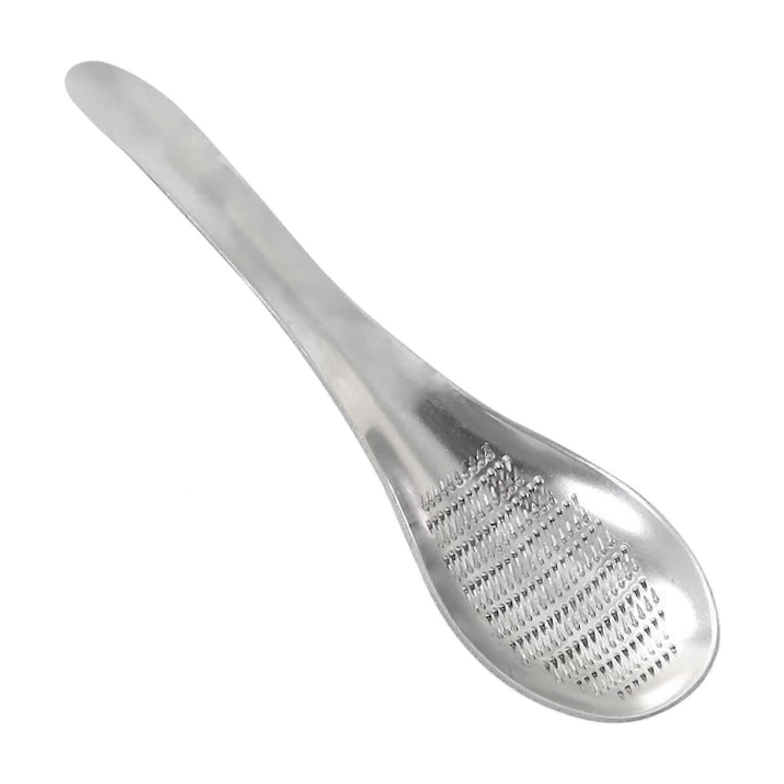 Ginger Garlic Grater Spoon Stainless Steel Manual Grinder Tool 17cm Versatile Kitchen Use