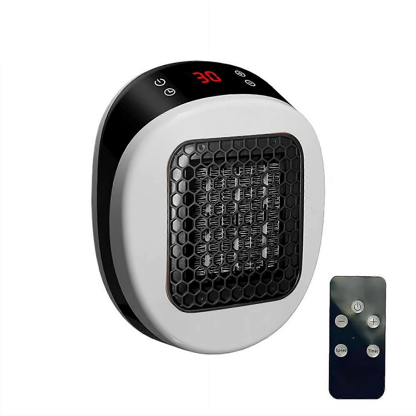 Wall Mounted Bathroom Heater with Remote, 600W PTC Ceramic, LCD Display, Rapid Heating, White