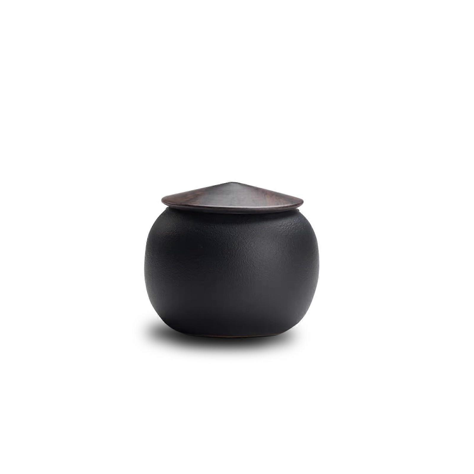 Small Black Ceramic Cremation Keepsake Urn for Ashes with Secure Lid, 2.5 Inch Memorial