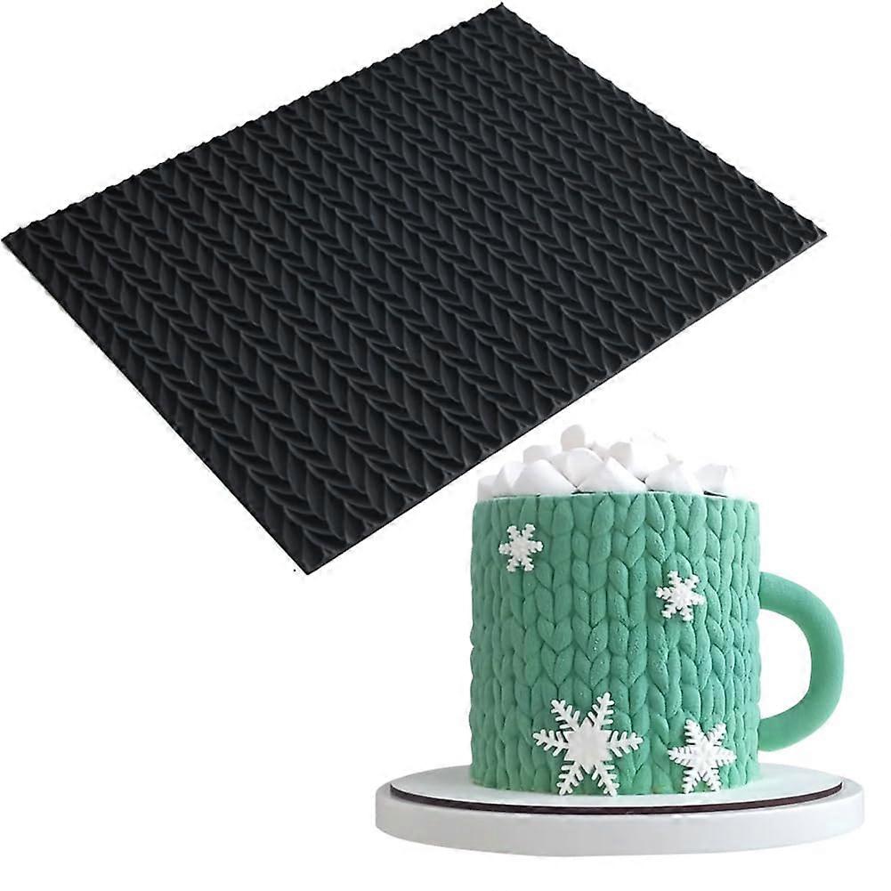 Silicone Cake Decorating Mold Sweater Pattern Fondant Impression Mat for Chocolate and Cupcake Baking